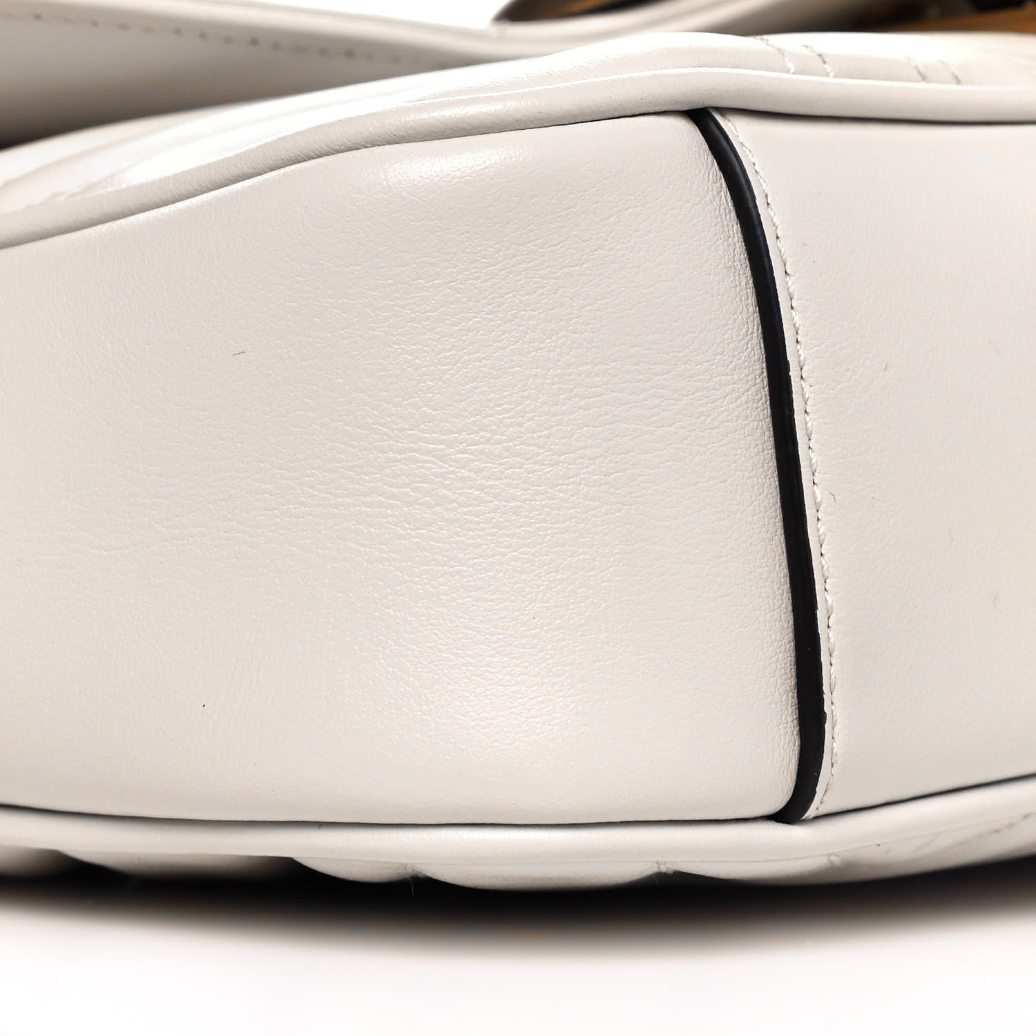Gucci Calfskin Matelasse Mini GG Marmont Shoulder Bag White 8 of 9