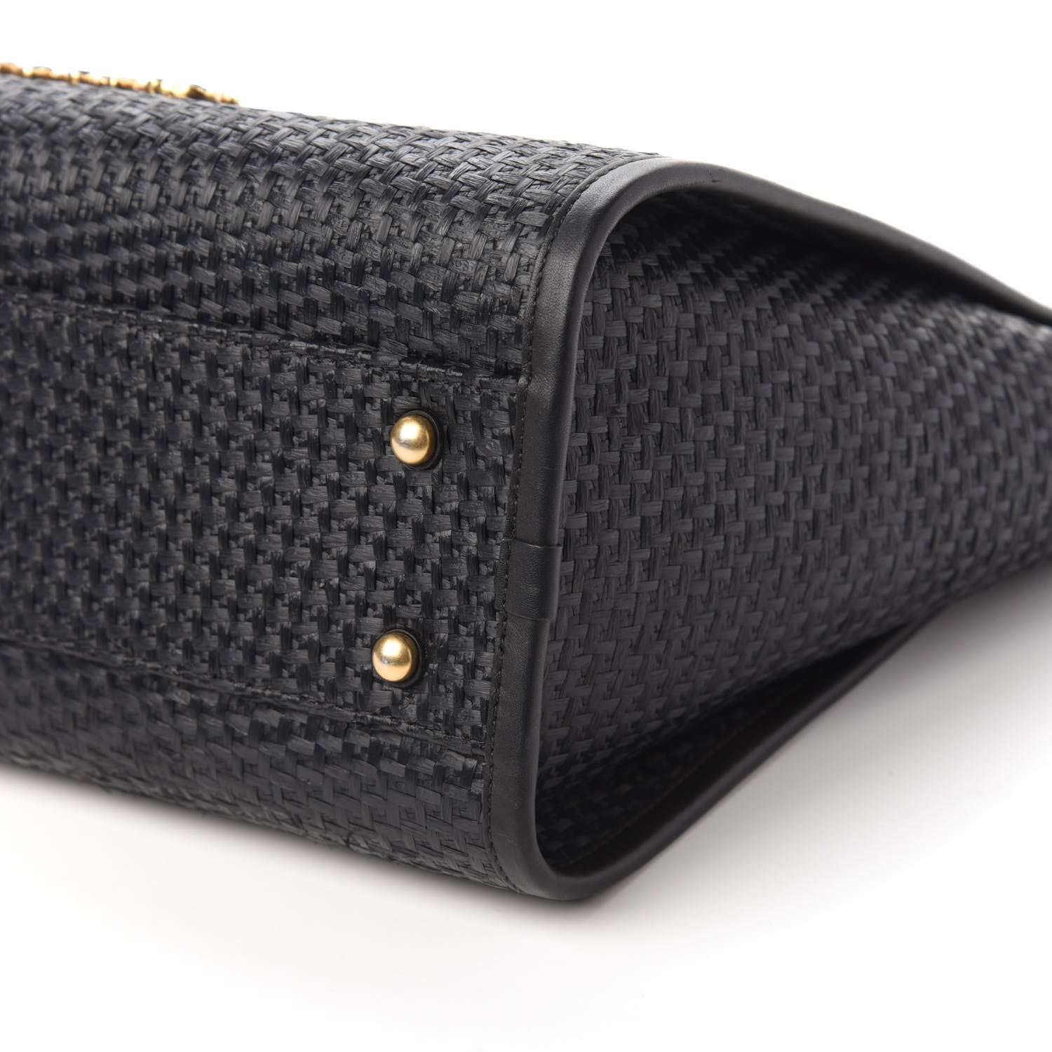 Chanel Woven Straw Raffia Small Deauville Tote Black 7 of 10