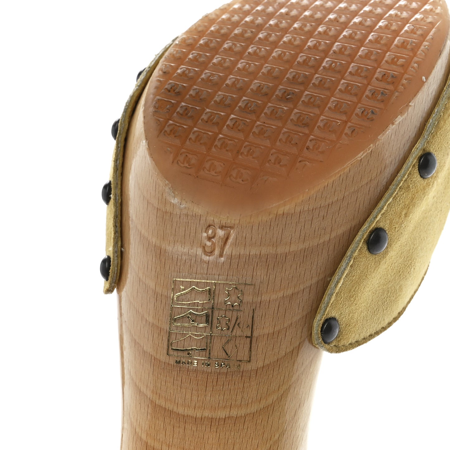 Suede CC Buckle Clogs 37 Yellow