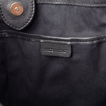 Burberry Calfskin Haymarket Check Small Canterbury Tote Black 7 of 19