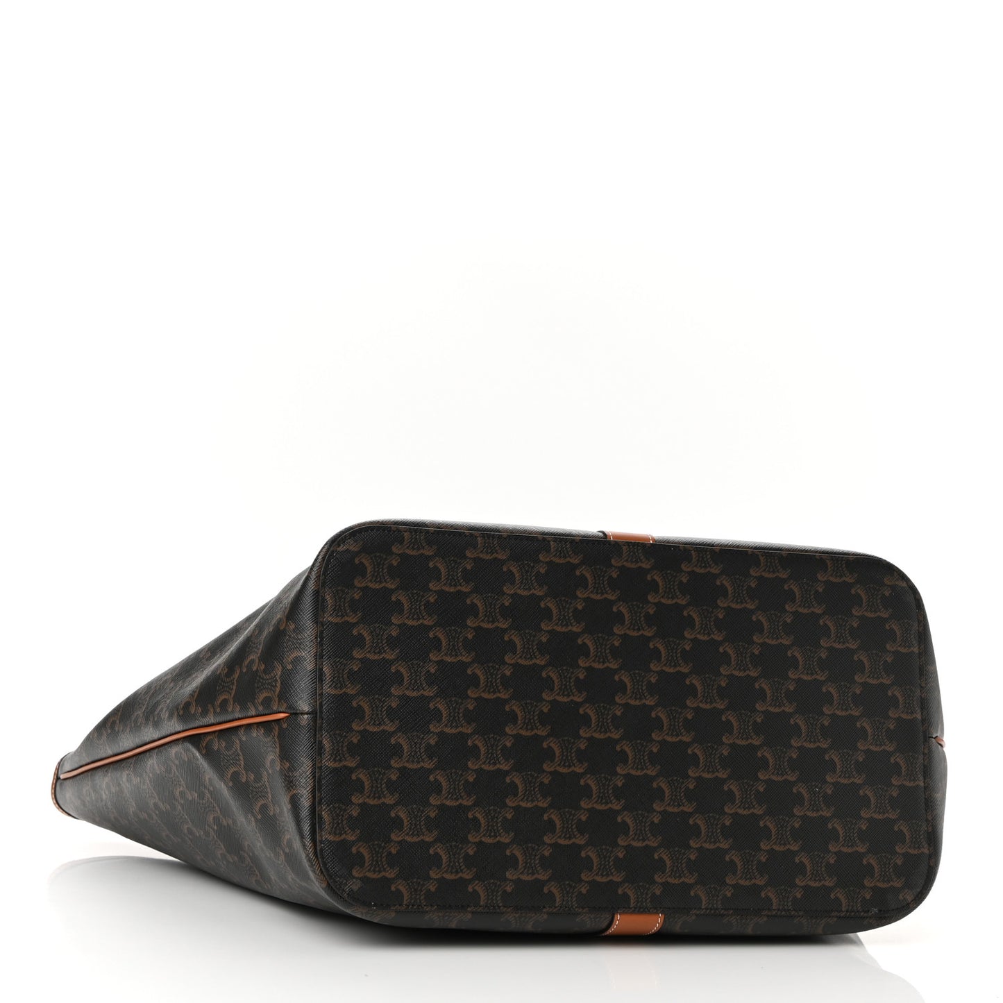 Triomphe Canvas Calfskin Medium Cabas Bag Tan