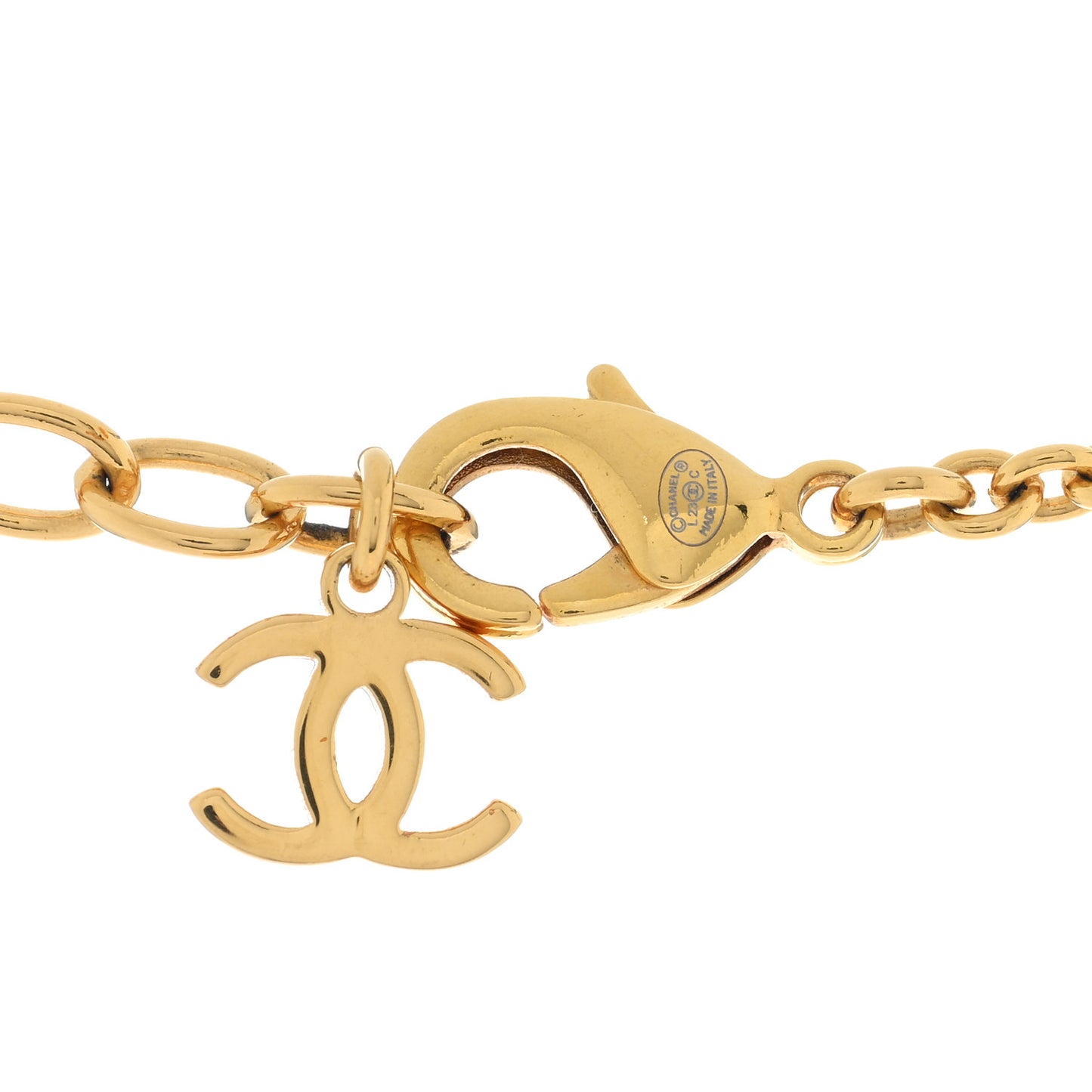 Crystal CC Heart Necklace Gold