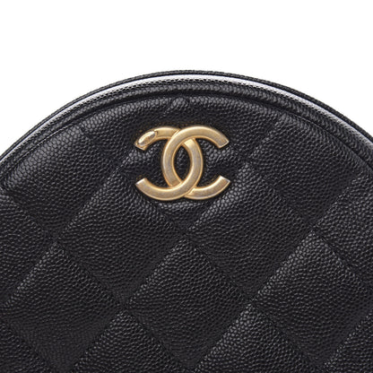 Chanel Caviar Quilted Small Round Bag With Chain Black 8 of 11