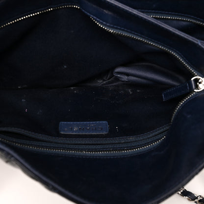 Chanel Patent Quilted Accordion Shopping Tote Navy 6 of 11