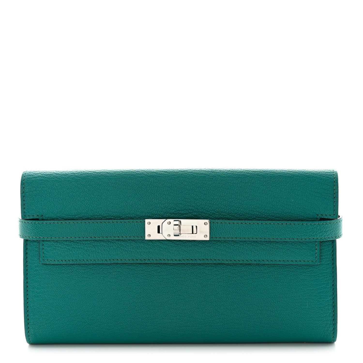 Hermes Chevre Mysore Kelly Longue Wallet Bleu Paon 1 of 14