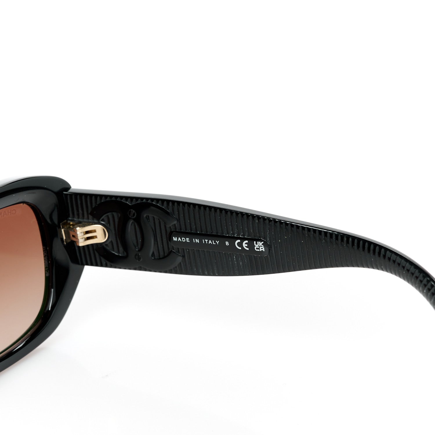 Chanel Acetate Rectangle Sunglasses 5493 Black Brown 6 of 8