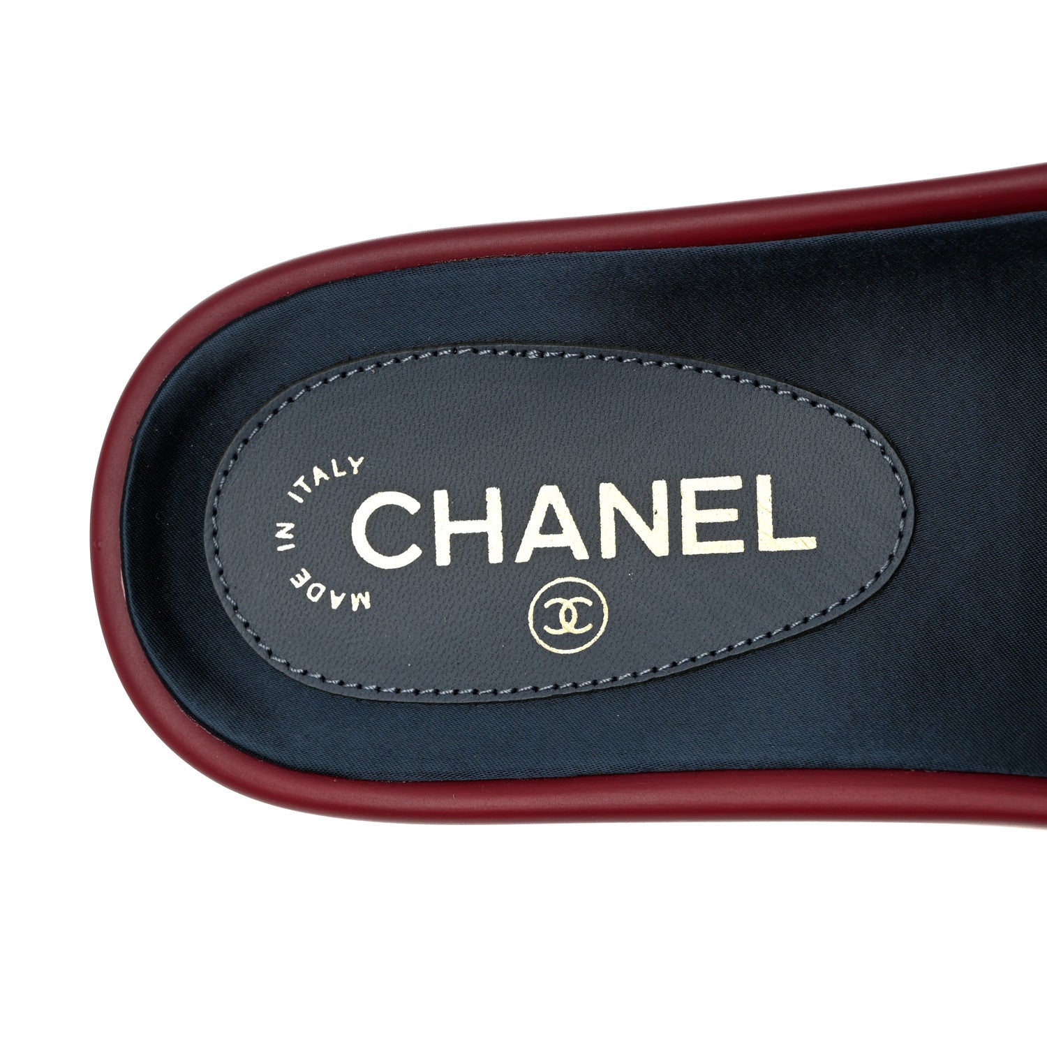 Chanel Satin Chain Flat Sandals 36 Dark Fuchsia 7 of 9