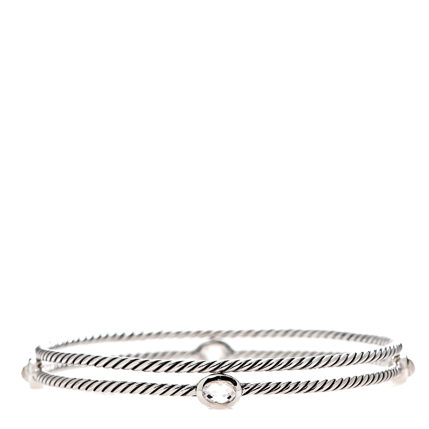 Sterling Silver Crystal Color Classics Cable Bangle Bracelets