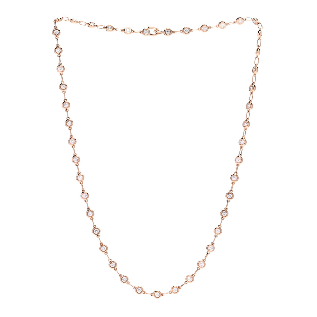 18K Rose Gold Diamond 2.25ctw Elsa Peretti Diamonds by the Yard Necklace