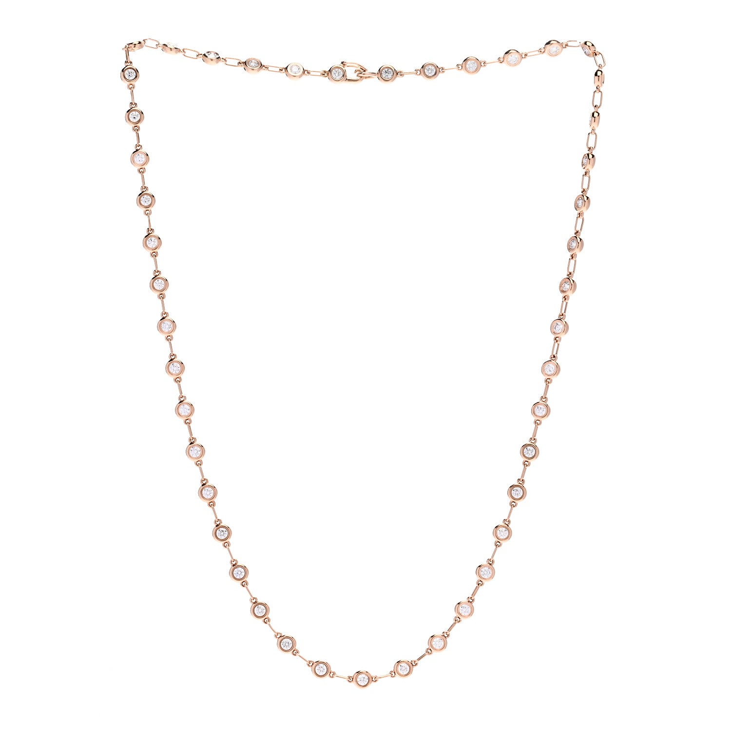 Tiffany 18K Rose Gold Diamond 2.25ctw Elsa Peretti Diamonds by the Yard Necklace 3 of 5