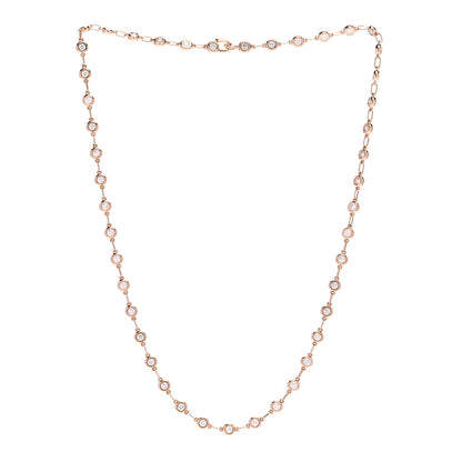 Tiffany 18K Rose Gold Diamond 2.25ctw Elsa Peretti Diamonds by the Yard Necklace 3 of 5