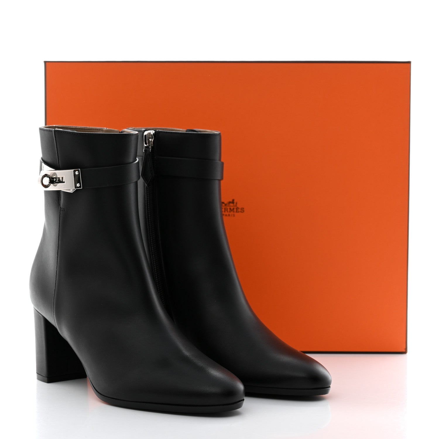Hermes Calfskin Saint Germain Ankle Boots 37 Black 9 of 9
