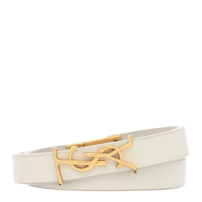 Saint Laurent Calfskin Opyum Double Wrap Bracelet Dark Beige 1 of 4