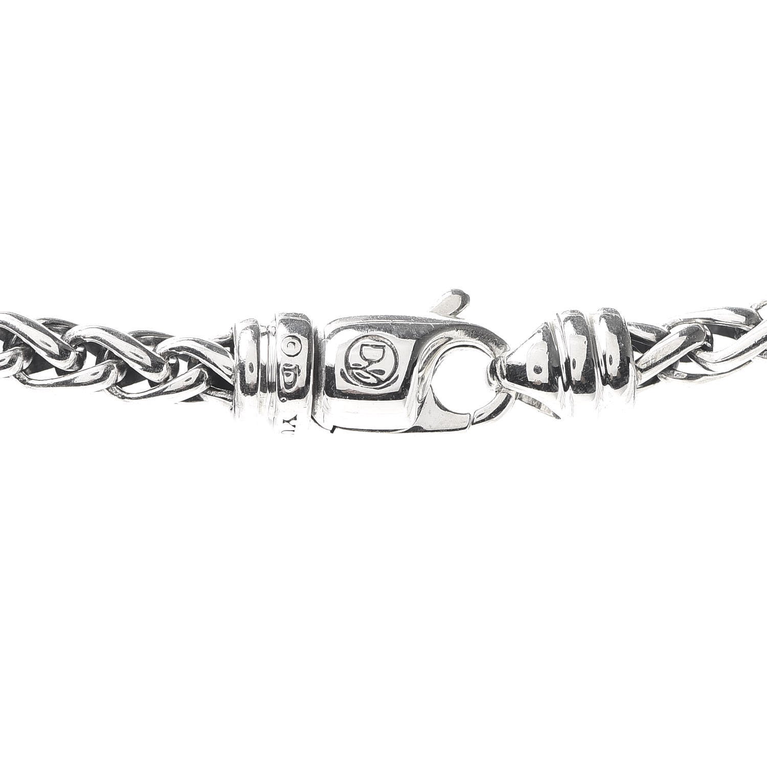 David Yurman Sterling Silver Black Onyx 9mm Wheat Chain Pendant Necklace 6 of 6