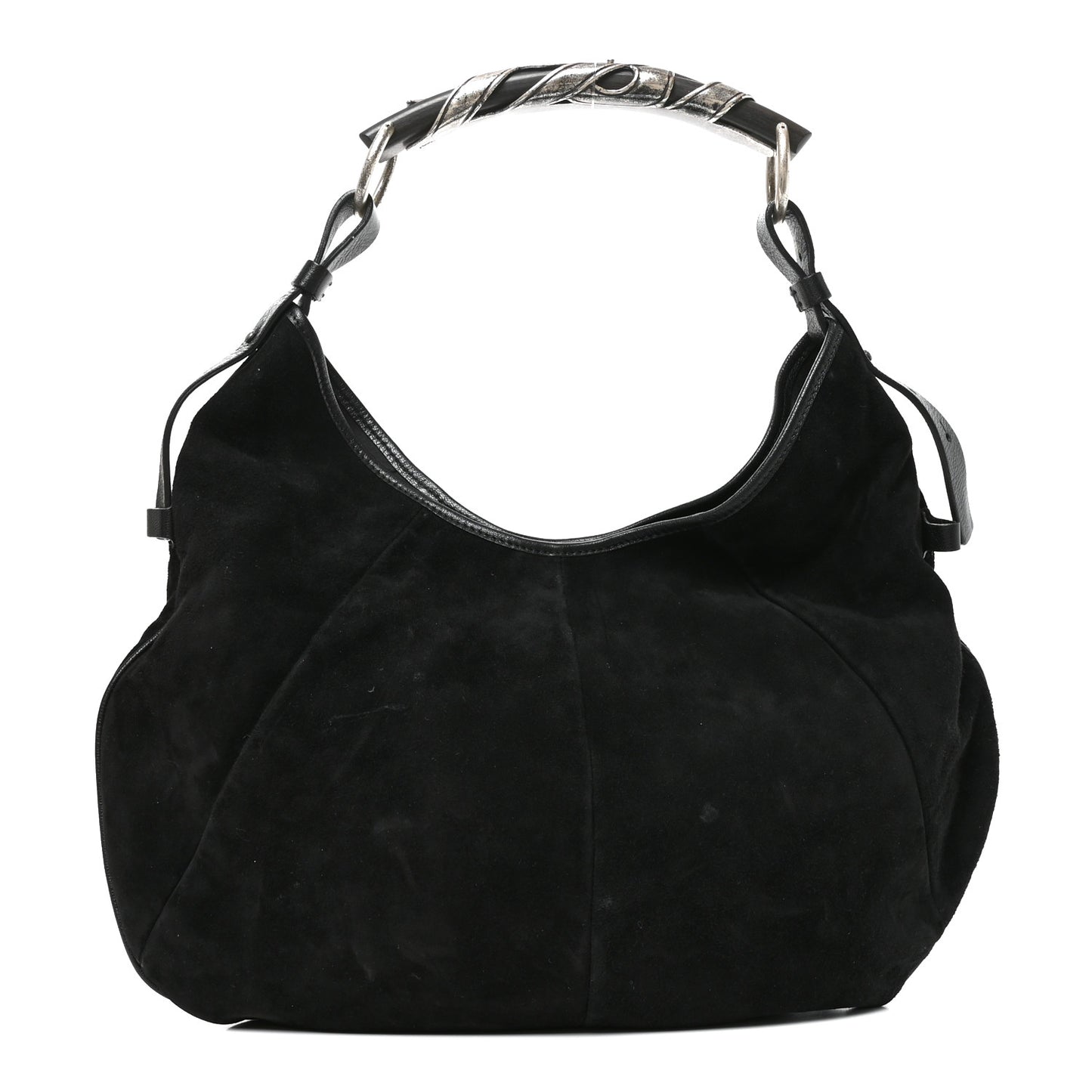 Suede Buffalo Horn Mombasa Hobo Black