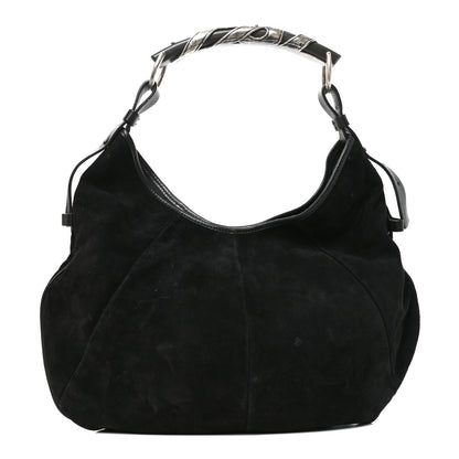 Saint Laurent Suede Buffalo Horn Mombasa Hobo Black 1 of 10