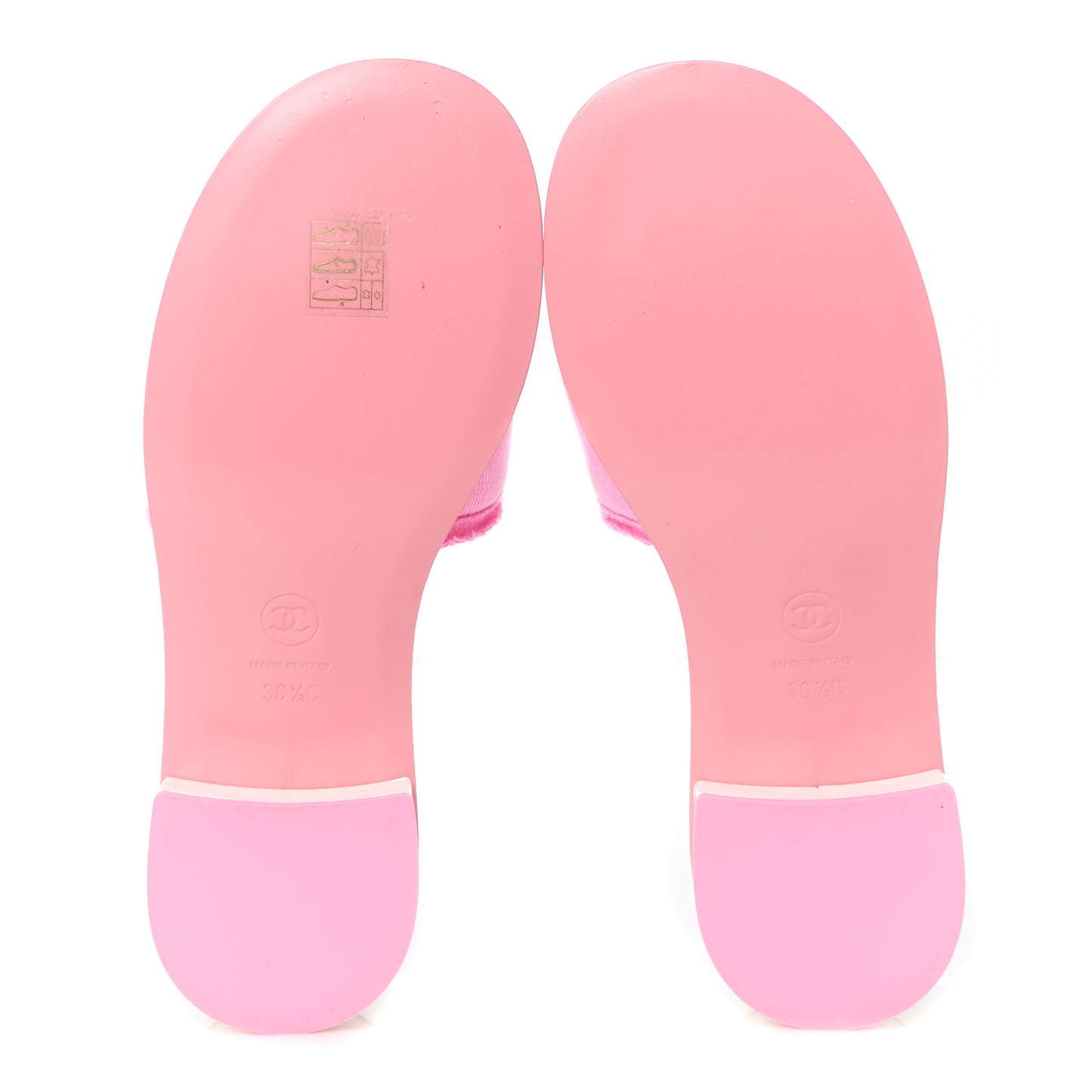 Cotton Logo Mule Sandals 36.5 Pink White
