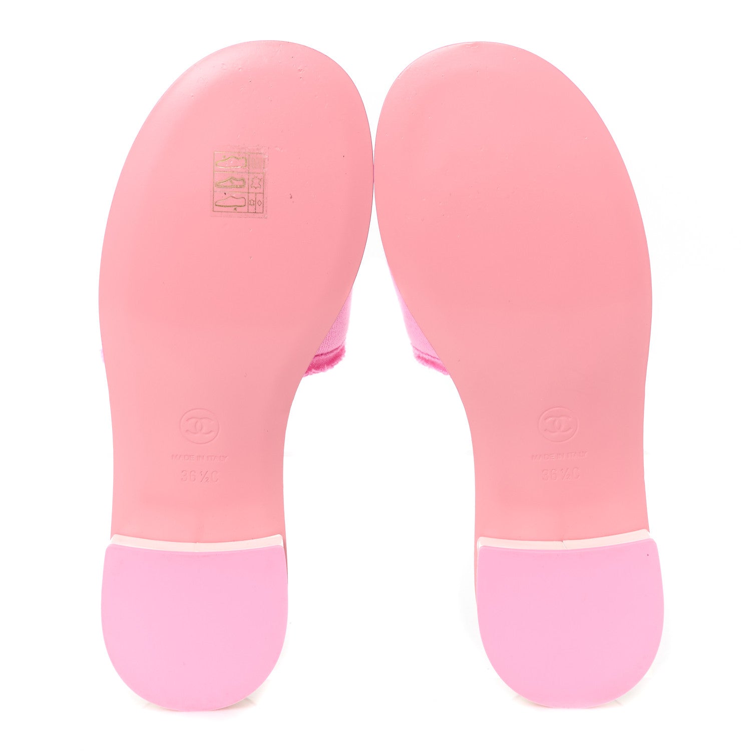 Chanel Cotton Logo Mule Sandals 36.5 Pink White 6 of 8
