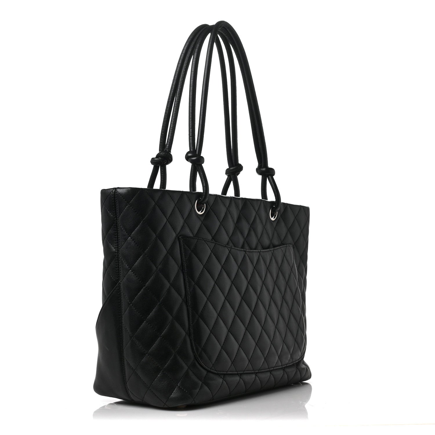 Chanel Calfskin Quilted Large Cambon Tote Black White 3 of 12