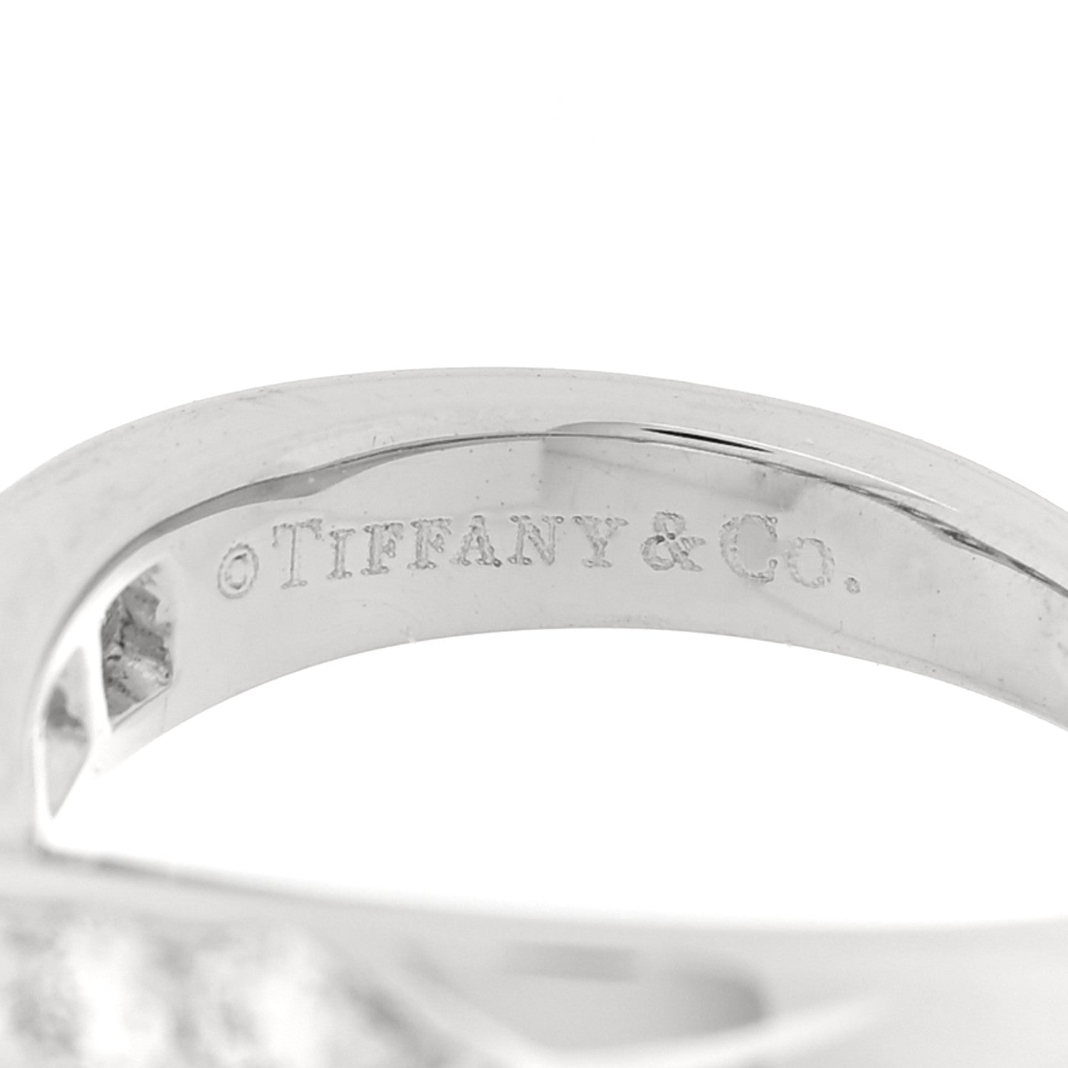 Tiffany Platinum Diamond V Band Ring  48 4.5 4 of 4
