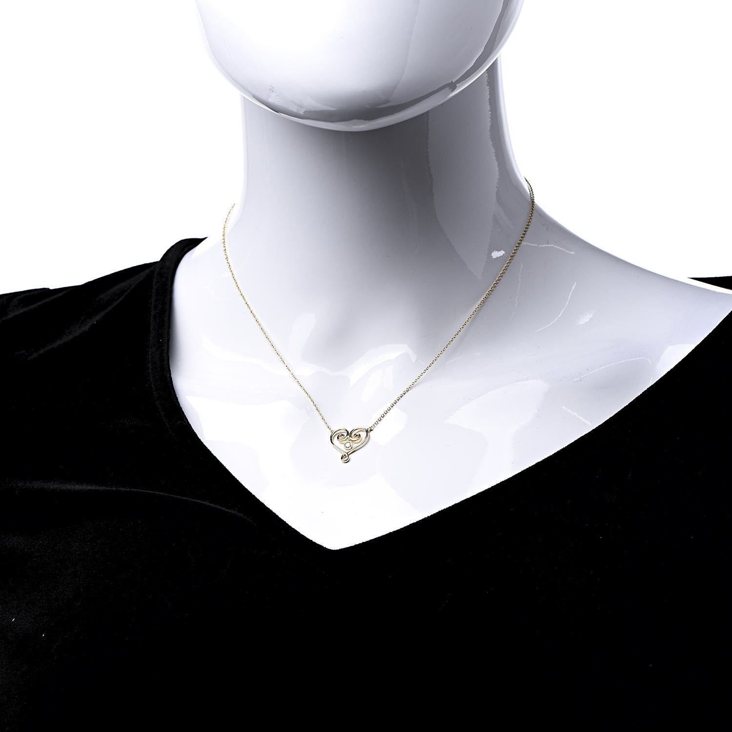 Tiffany 18K Yellow Gold Diamond Paloma Picasso Venezia Goldoni Heart Pendant Necklace 2 of 6