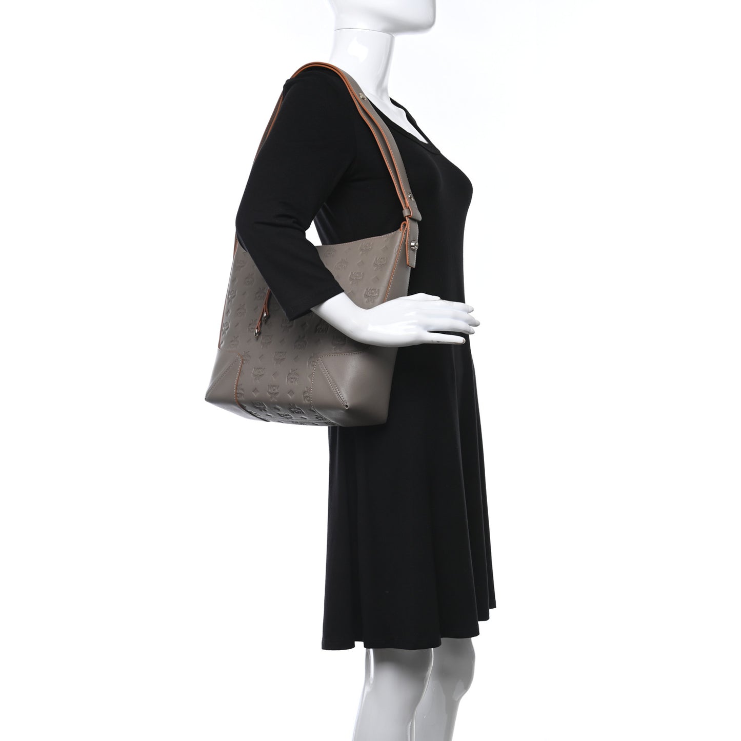 Calfskin Ottomar Monogram Medium Klara Hobo Grey