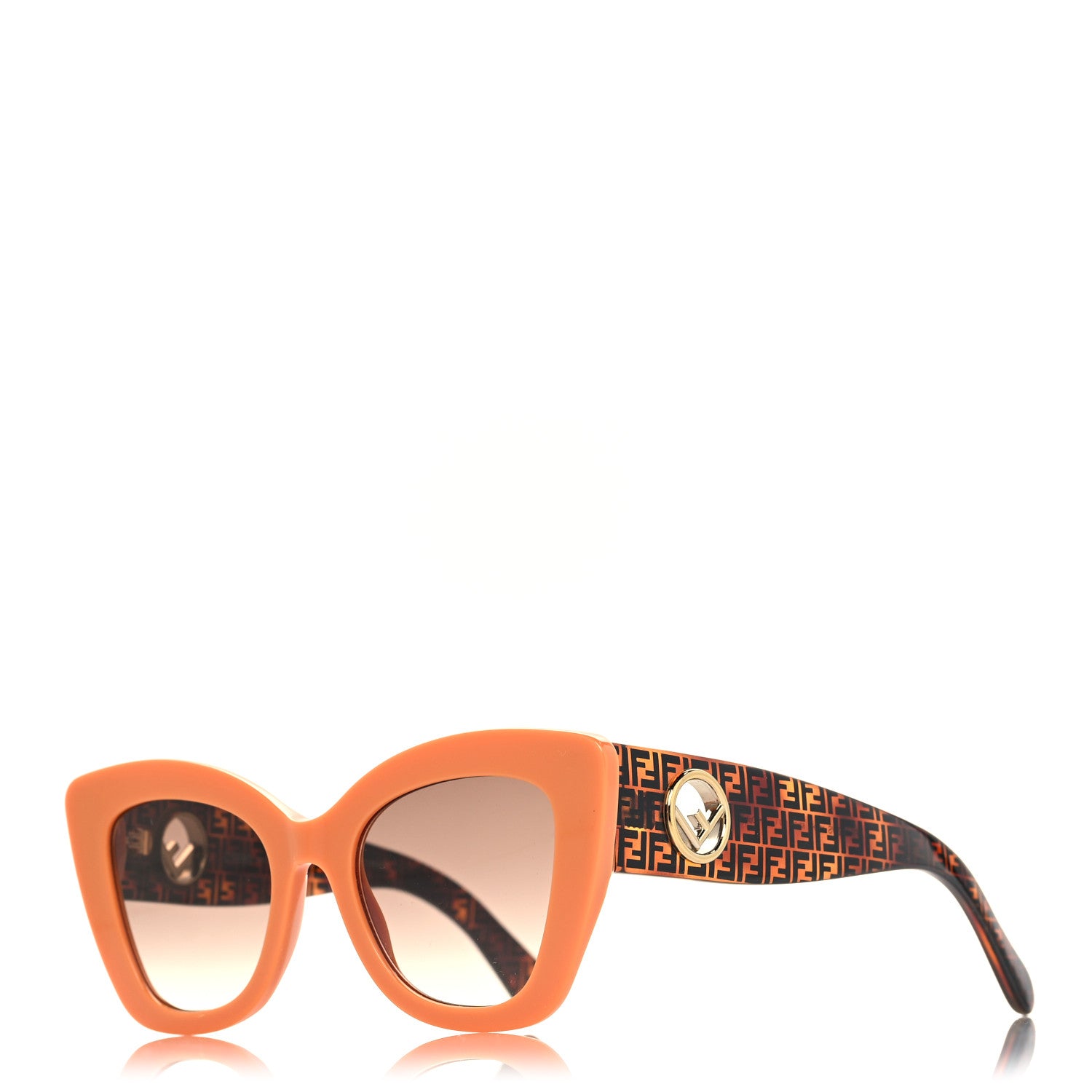 Fendi Acetate F is Fendi FF 51mm Cat Eye Sunglasses 0327/S Tortoise Orange 1 of 7