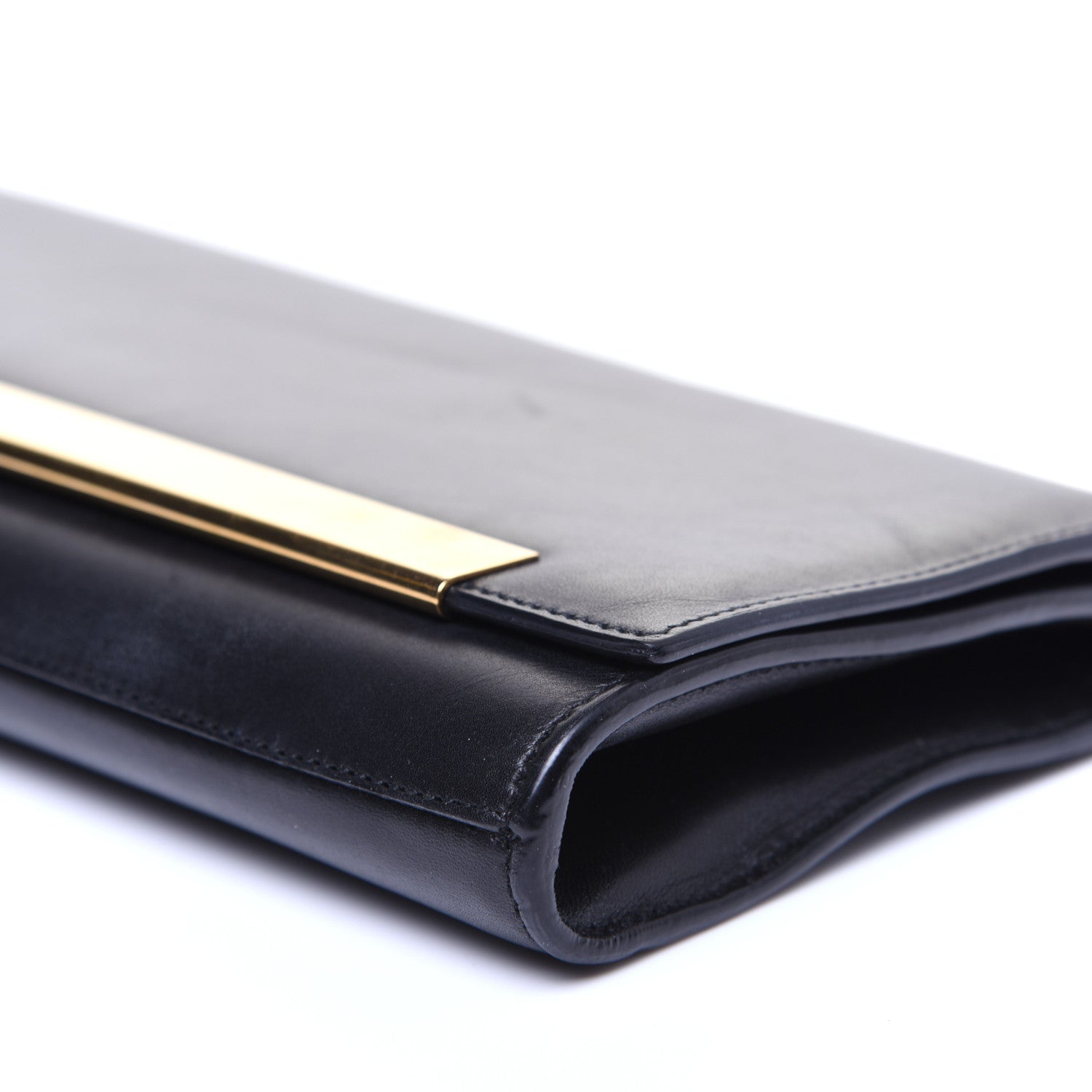 Saint Laurent Calfskin Lutetia Flap Clutch Black 7 of 13