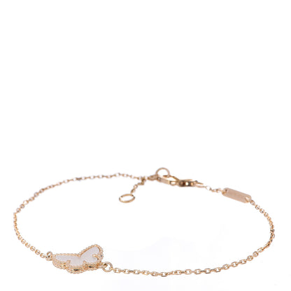 Van Cleef & Arpels 18K Yellow Gold Mother of Pearl Sweet Alhambra Butterfly Bracelet 1 of 6