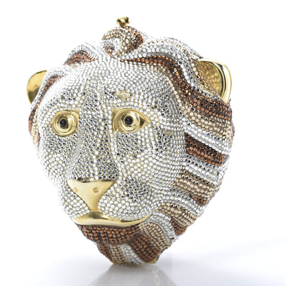 Judith Leiber Swarovski Crystal Lion King Minaudiere Clutch Silver Multicolor 12 of 15