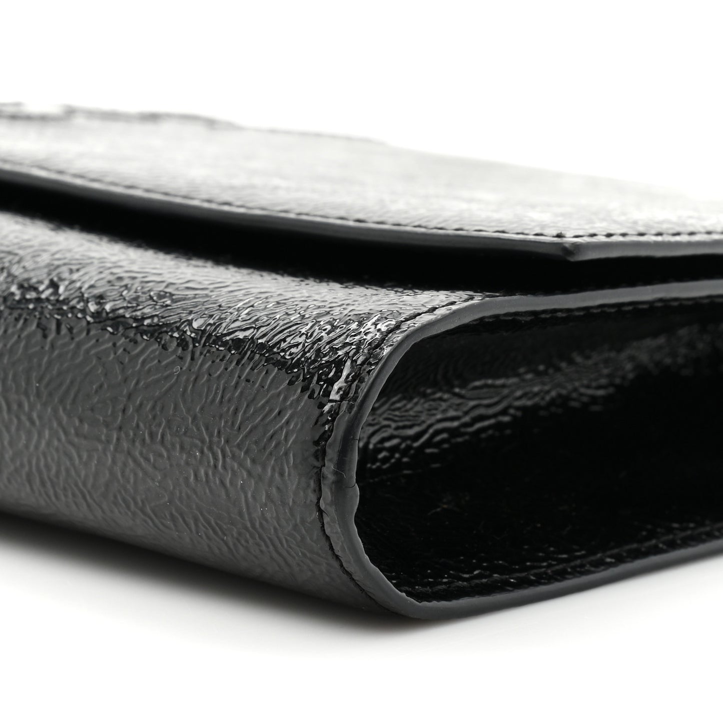 Textured Patent Monogram Large Belle De Jour Clutch Black