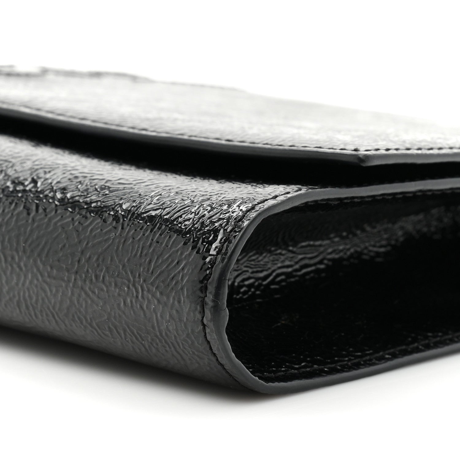 Saint Laurent Textured Patent Monogram Large Belle De Jour Clutch Black 6 of 12