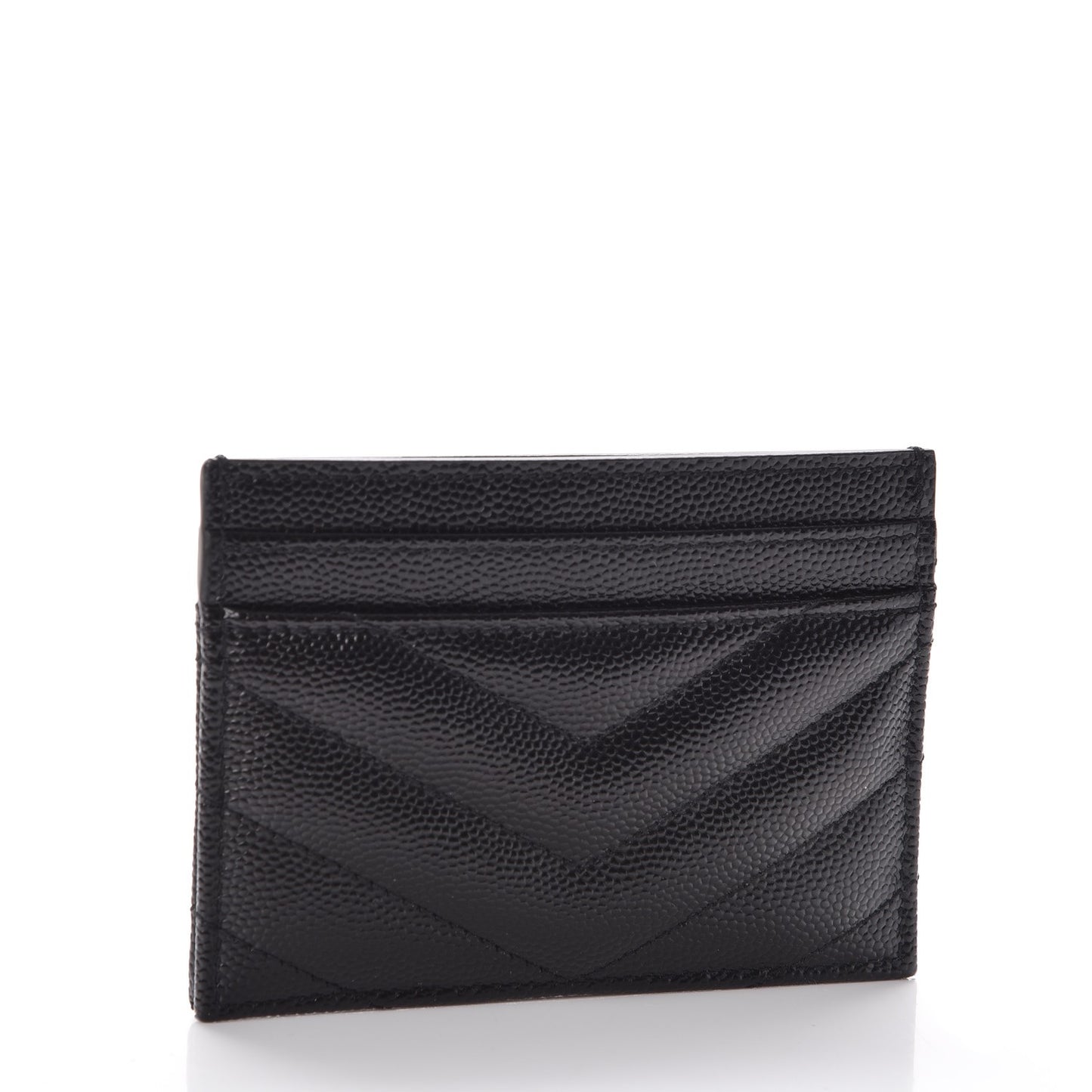 Grain De Poudre Matelasse Chevron Monogram Credit Card Case Black
