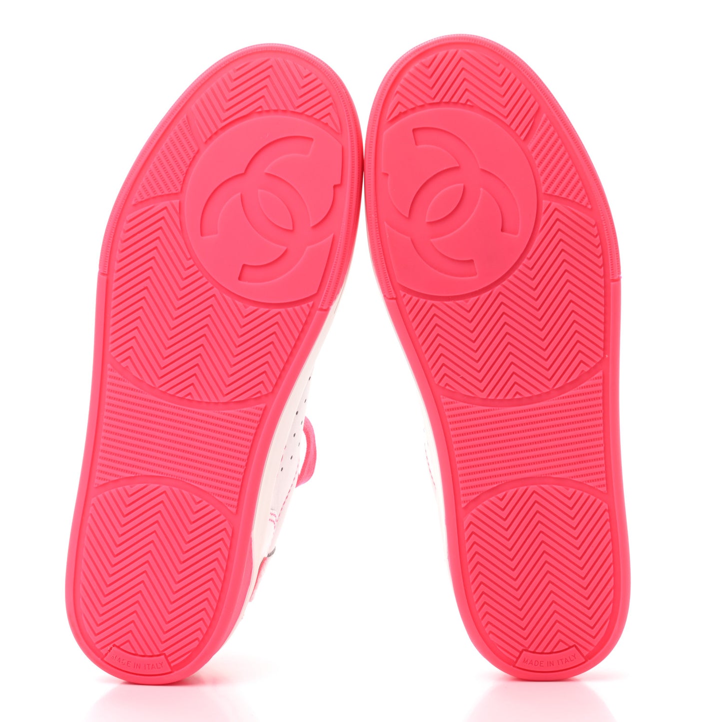 Calfskin Womens Logo Sneakers 40 Fuchsia White