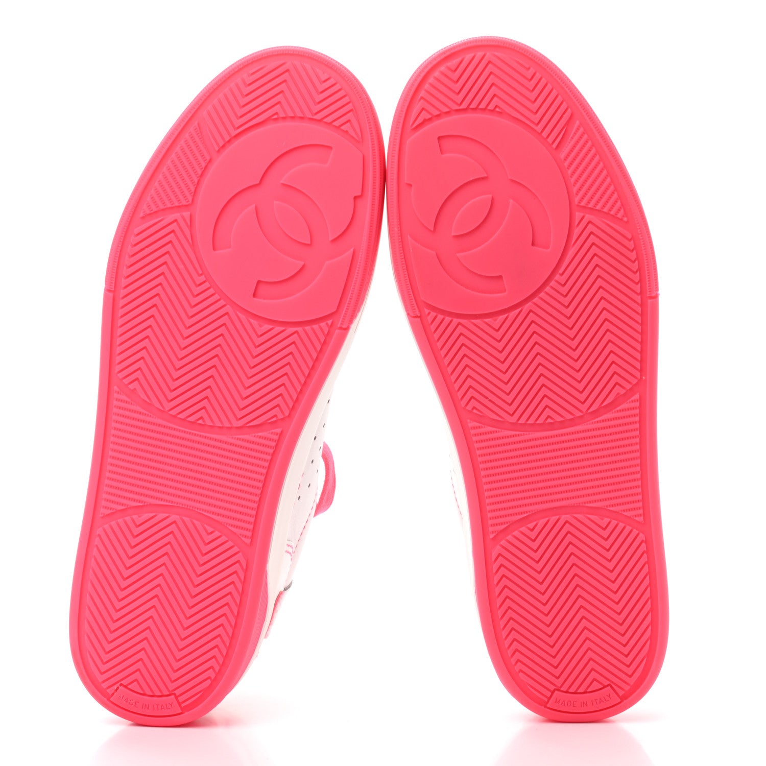 Chanel Calfskin Womens Logo Sneakers 40 Fuchsia White 5 of 7