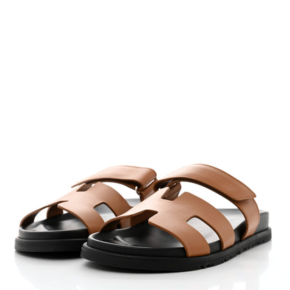 Hermes Calfskin Womens Chypre Sandals 38 Naturel 3 of 9