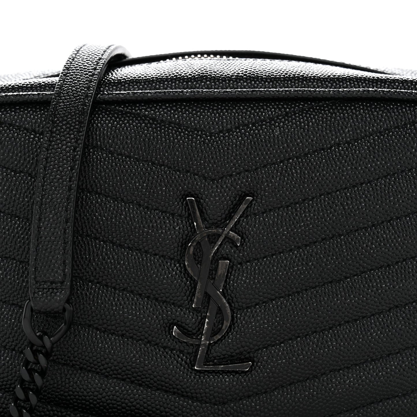 Grain De Poudre Matelasse Monochrome Monogram Mini Lou Camera Bag Black
