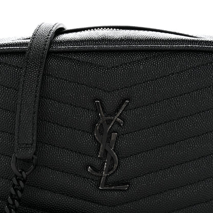 Saint Laurent Grain De Poudre Matelasse Monochrome Monogram Mini Lou Camera Bag Black 8 of 12