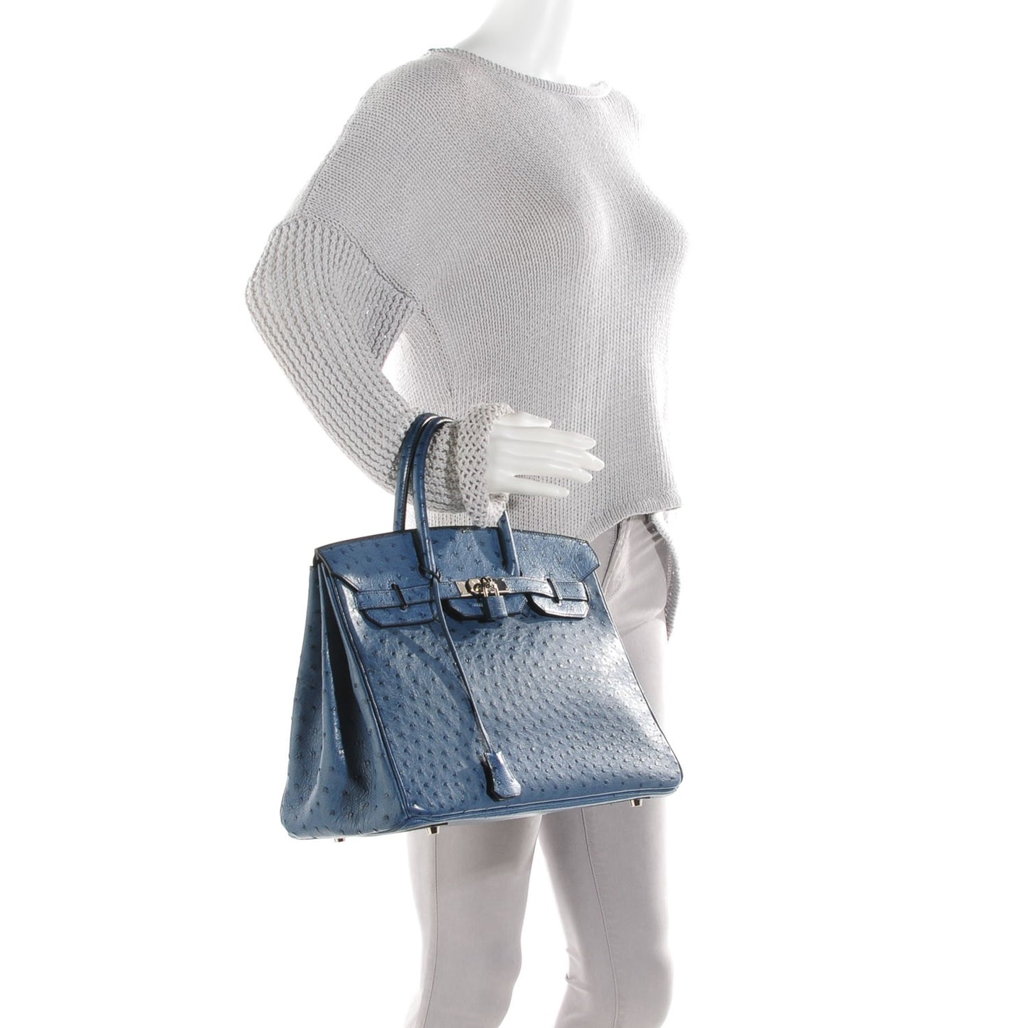 Ostrich Birkin 35 Bleu Roi