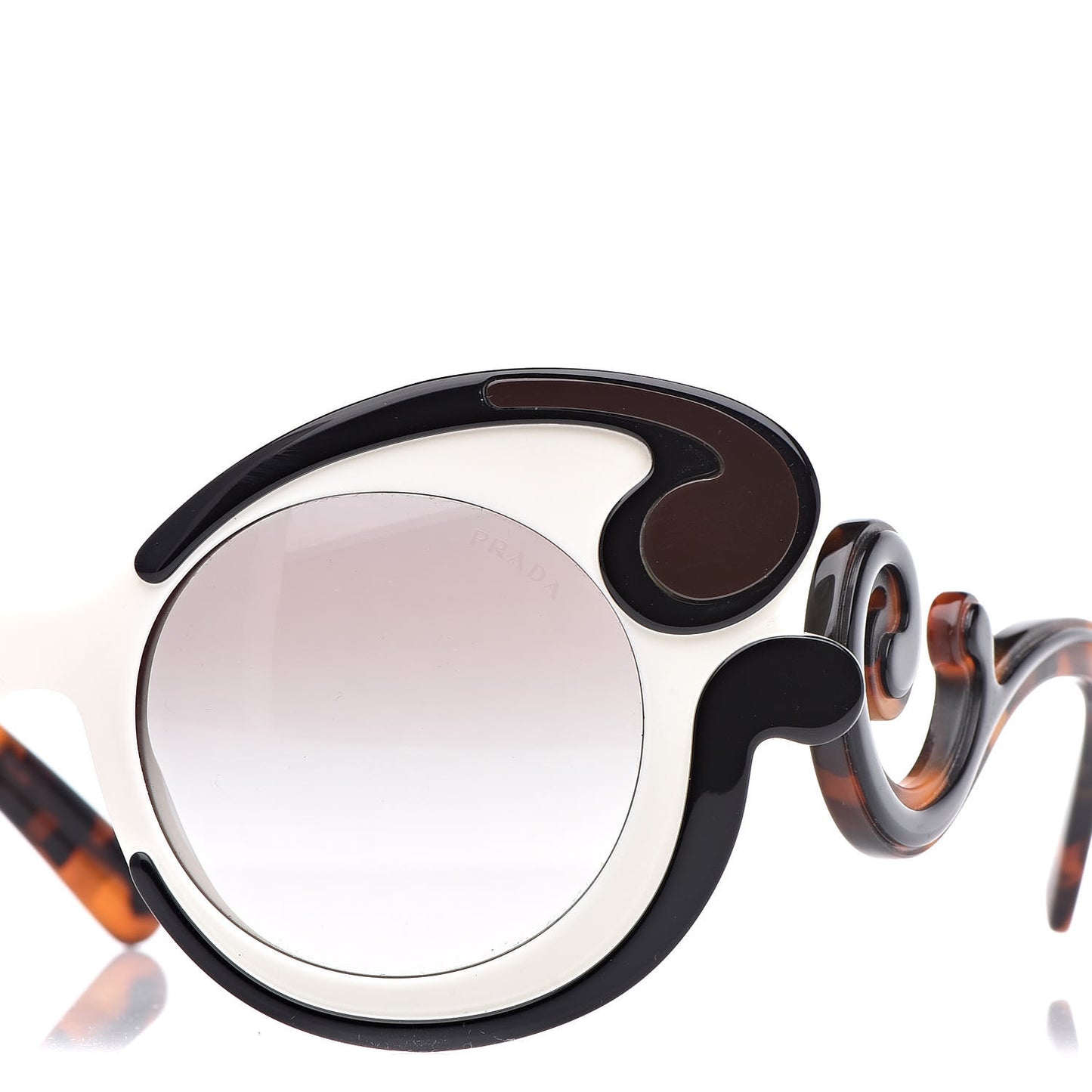 Minimal Baroque Sunglasses SPR 23N Chalk White Black Cocoa
