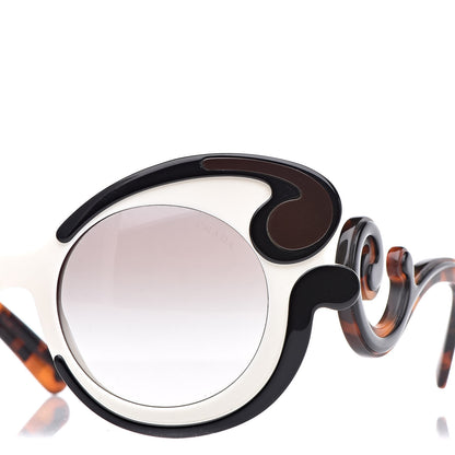 Prada Minimal Baroque Sunglasses SPR 23N Chalk White Black Cocoa 7 of 8