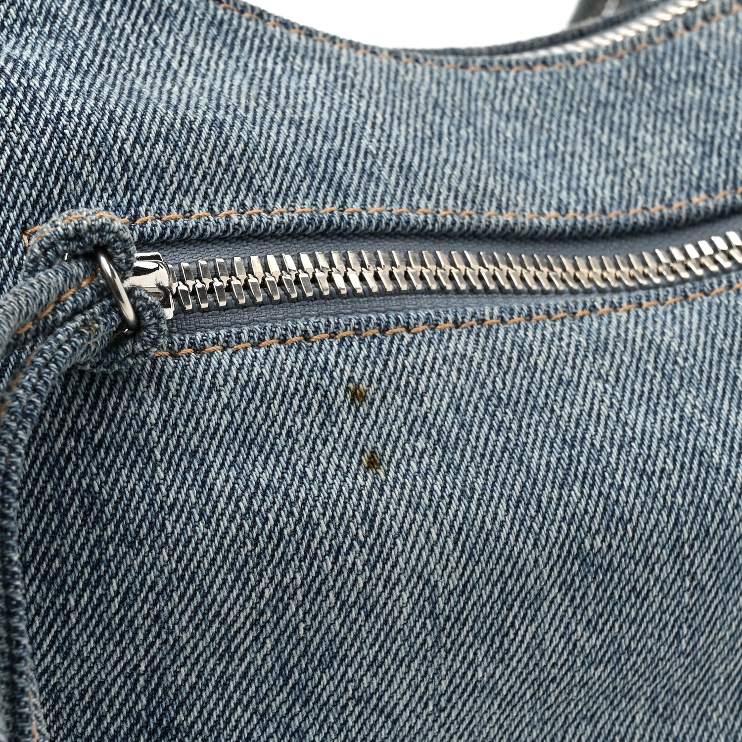 Balenciaga Washed Frayed Denim Crystal Small Le Cagole Shoulder Bag Blue 13 of 18
