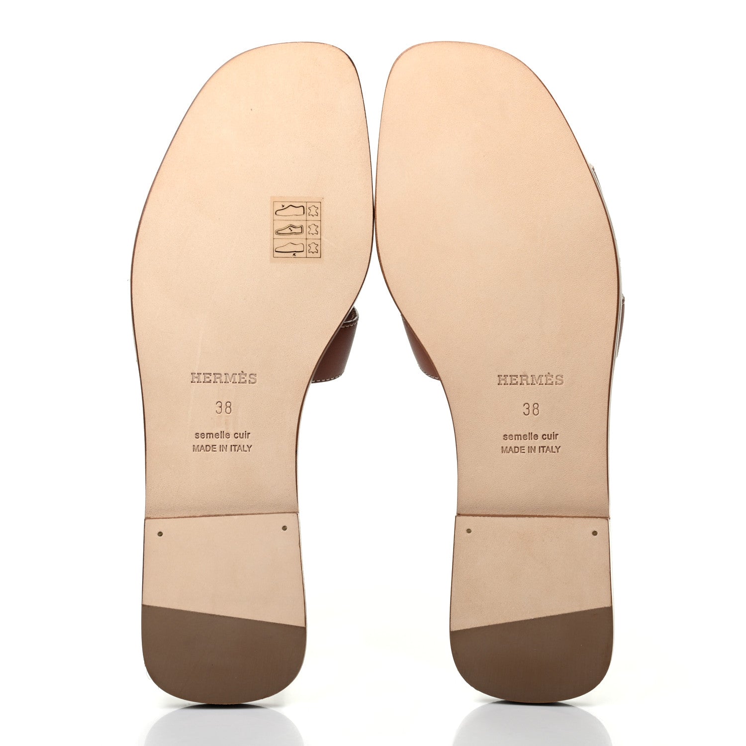 Hermes Box Calfskin Oran Sandals 38 Gold 5 of 8