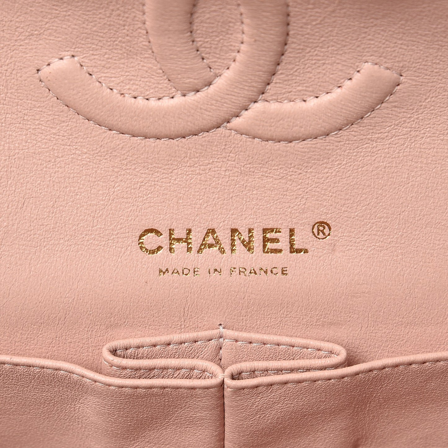 Lambskin Quilted Medium Double Flap Light Pink