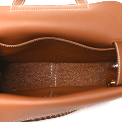 Hermes Taurillon Clemence Halzan 25 Gold 5 of 10