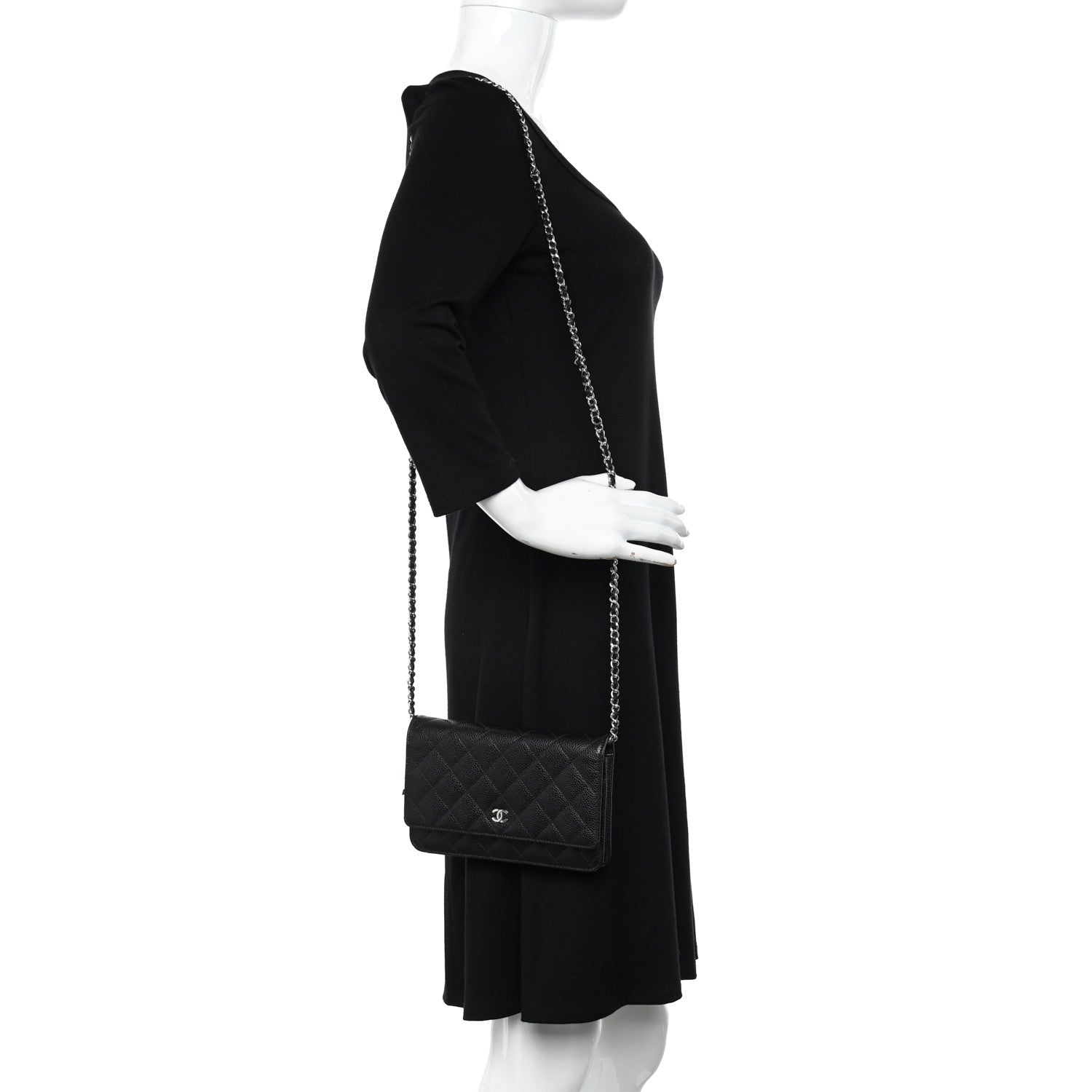 Chanel Caviar Quilted Wallet on Chain WOC Black 3 of 12