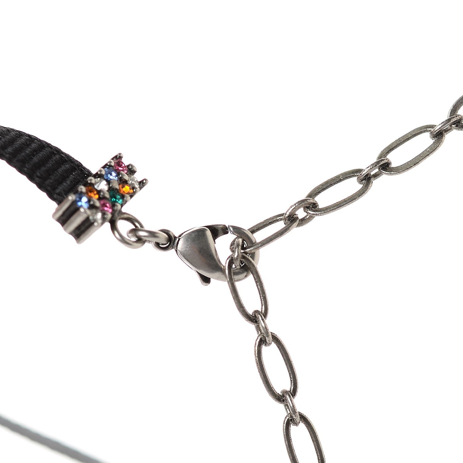 Christian Dior Grosgrain Ribbon Crystal J'Adior Logo Choker Necklace Multicolor 4 of 4