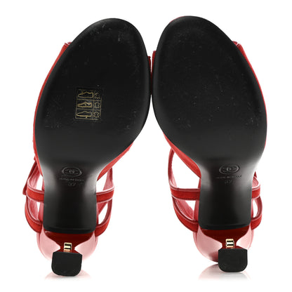 Chanel Kid Suede Sandals 37 Red 6 of 12