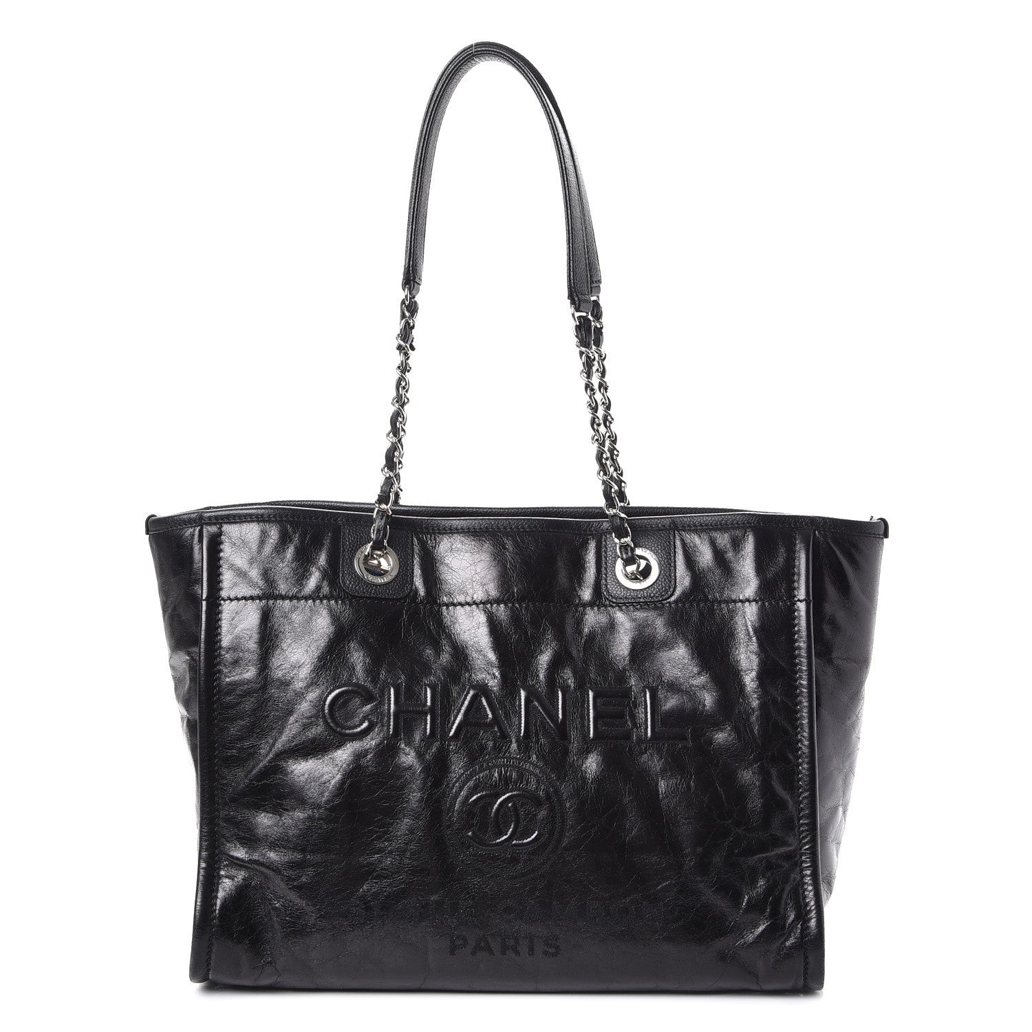 Chanel Glazed Calfskin Small Deauville Tote Black 1 of 7