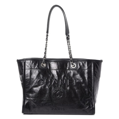 Chanel Glazed Calfskin Small Deauville Tote Black 1 of 7